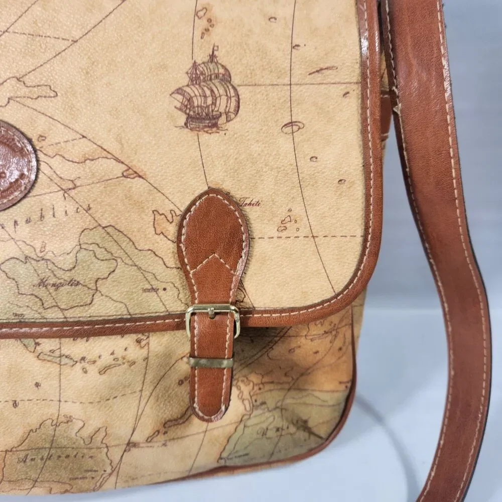 The Columbus Collection by Bagoda World Map 500th Anniversary Messenger Bag Vtg